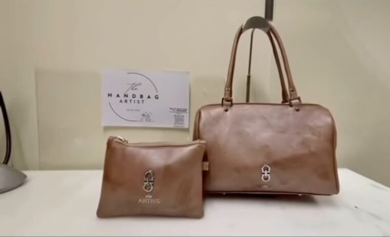 Cognac leather craftsmanship detail